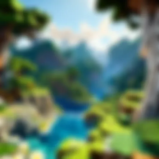 Vibrant Minecraft landscape showcasing various biomes on Xbox One