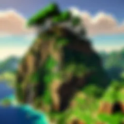 A blocky landscape of Minecraft showcasing different biomes.
