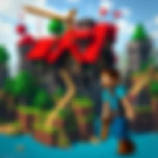 Minecraft gameplay showcasing a vibrant world