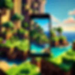 Minecraft mobile gameplay showcasing vibrant landscapes