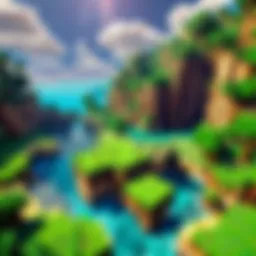 Minecraft Pocket Edition gameplay showcasing vibrant landscapes