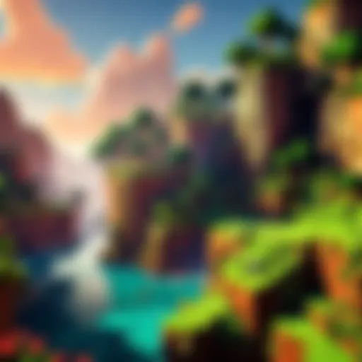 A vibrant Minecraft landscape on Nintendo Switch