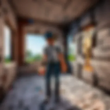Virtual reality headset showcasing Minecraft world