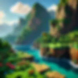 A captivating Minecraft world showcasing vibrant landscapes and structures