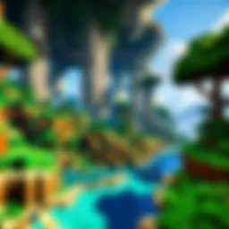 A vibrant landscape in Minecraft showcasing biomes on Xbox One.