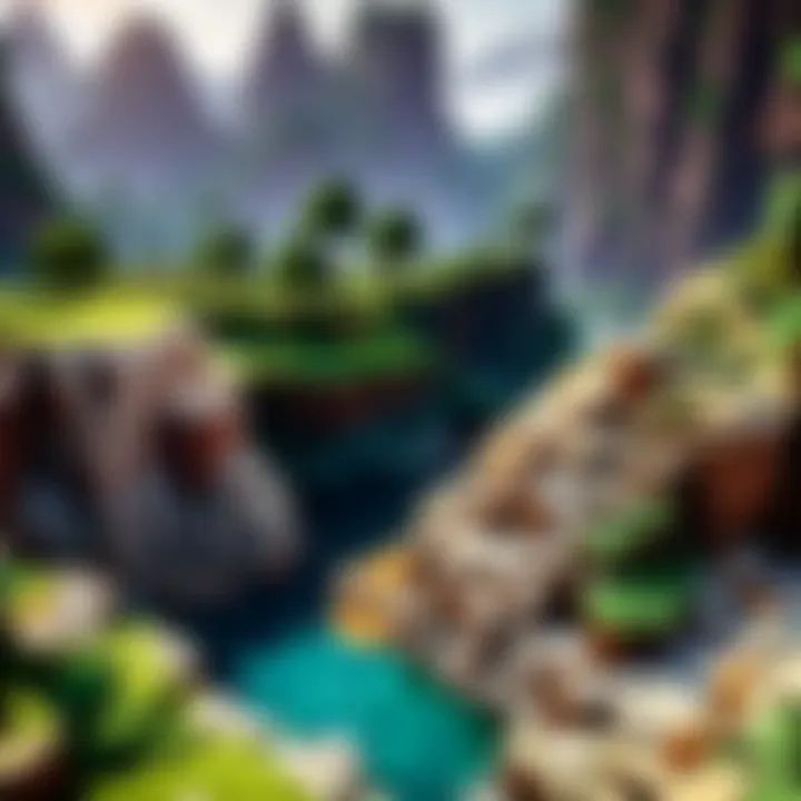 A vibrant Minecraft landscape showcasing NFT assets.