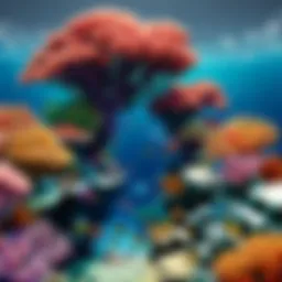 A vibrant coral reef teeming with marine life