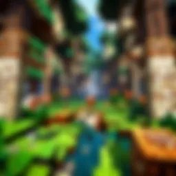 A vibrant Minecraft world showcasing a multiplayer event