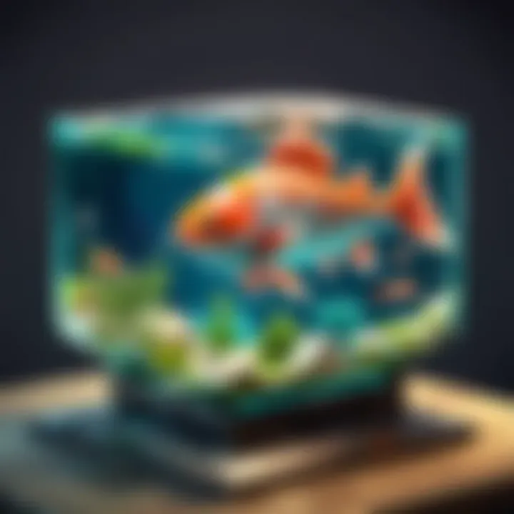 Digital artwork of a futuristic fish table game