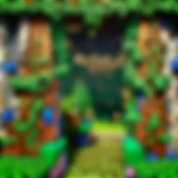 A vibrant display of various quick growing vines in a Minecraft garden