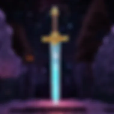 Minecraft legendary sword with celestial glow