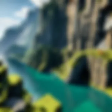 Realistic Landscape in Minecraft PE Vibrant Minecraft PE landscape showcasing realistic textures