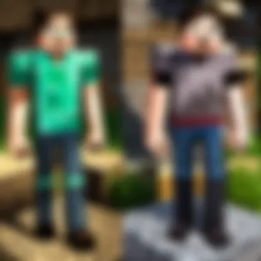 Standard vs. Realistic Textures Comparison Comparison of standard vs. realistic textures in Minecraft PE