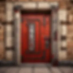 Intricate redstone door mechanism in Minecraft
