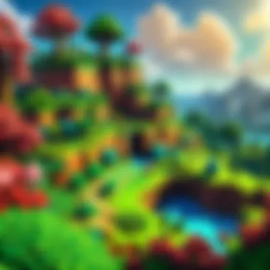 Vibrant Pixelmon Landscape A vibrant Pixelmon landscape showcasing various Pokémon in a lush environment