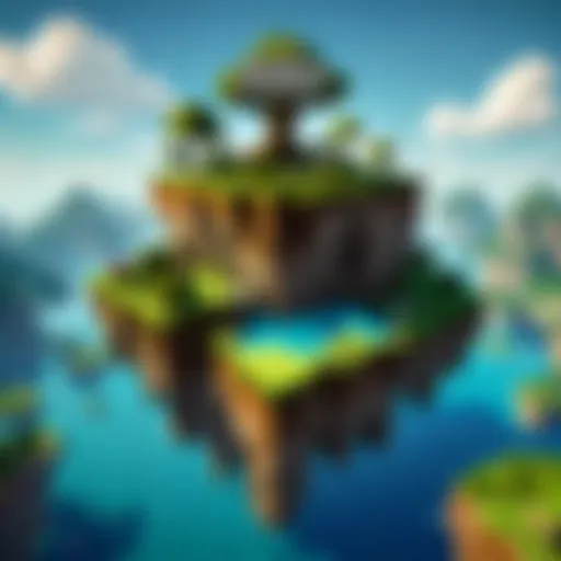 A serene floating island in Skyblock