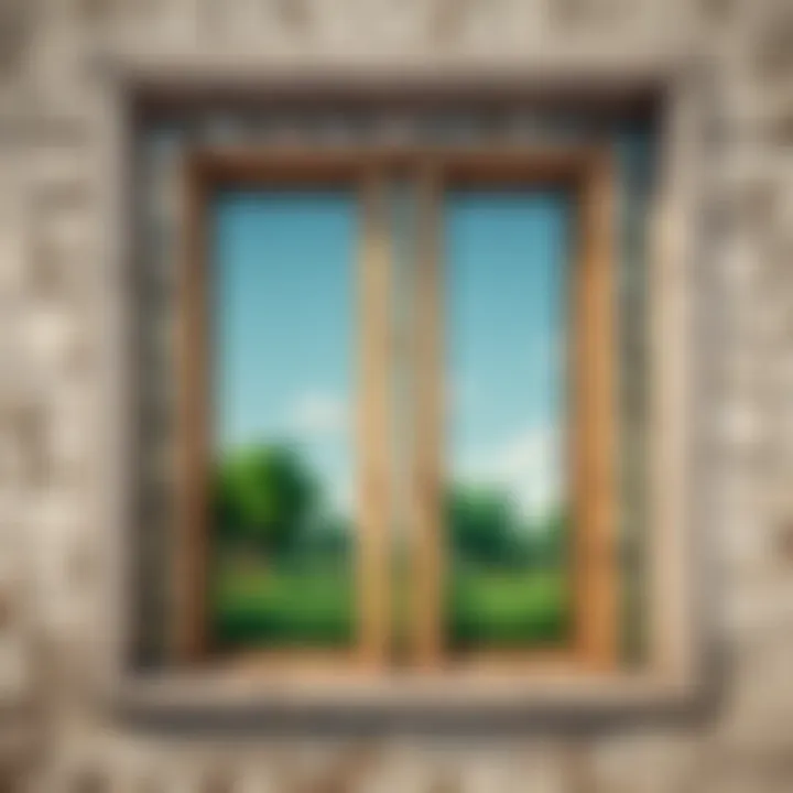Close-up of small glass window panels in a modern Minecraft build