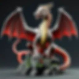 A majestic dragon sculpture crafted from various materials