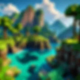 Vibrant landscapes showcasing MCPE mod enhancements