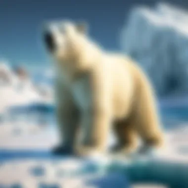 Impact of Climate Change on Polar Habitat Melting ice caps highlighting the impact of climate change.