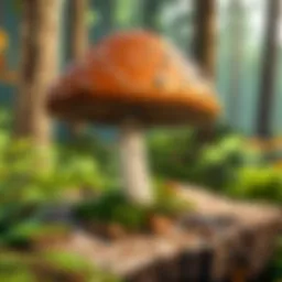 Detailed view of a brown mushroom in its natural habitat