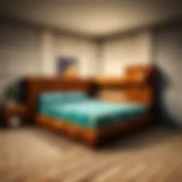 Cleverly concealed bed within a Minecraft base