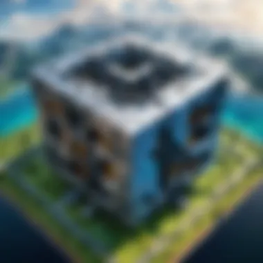 Aerial View of the Cube Server Aerial view of the Cube Server landscape showcasing its unique biomes