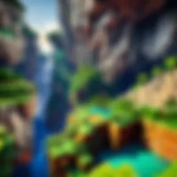 A scenic view of Minecraft Bedrock landscape showcasing diverse biomes.