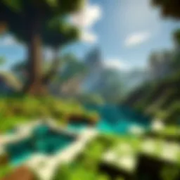 Stunning Minecraft landscape showcasing diverse biomes