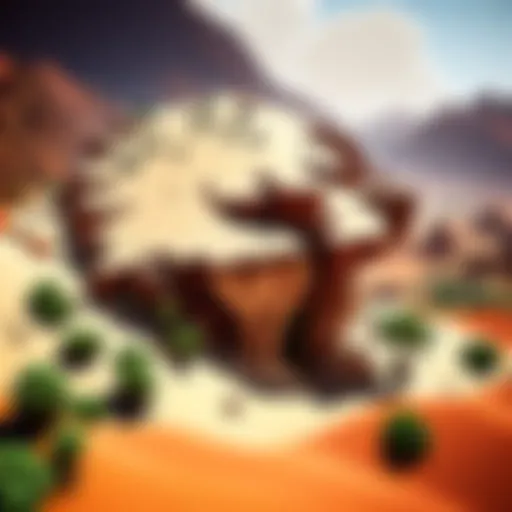 Vast desert landscape showcasing unique terrain features
