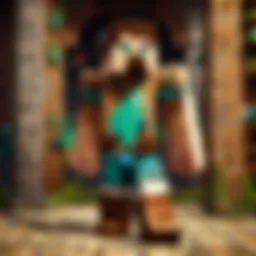 A colorful illustration of iconic Minecraft characters gathered together