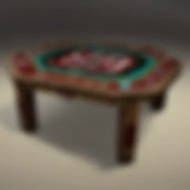Choctaw Blackjack Table Design The vibrant layout of a Choctaw Blackjack table showcasing the unique design elements.