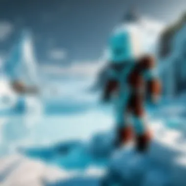 Crafting Essentials in the Ice Realm A player crafting essential items using ice-themed resources.