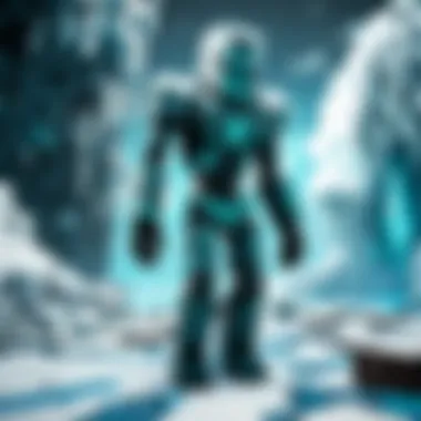 Facing Hostile Entities in the Cold Illustration of an intense encounter with a hostile entity in icy terrain.