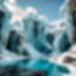 A breathtaking icy landscape showcasing various biomes.