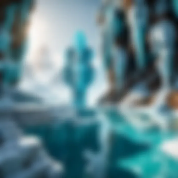 A player discovering valuable resources hidden in the ice.