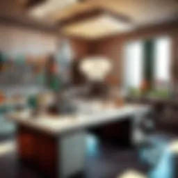 Laboratory table with scientific equipment