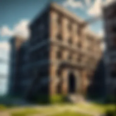 A detailed view of Minecraft prison structures and their designs.