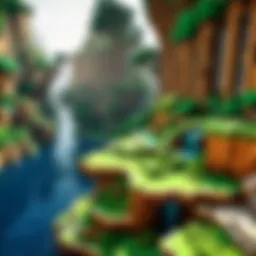 A breathtaking landscape in Minecraft featuring diverse biomes