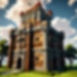A creative build demonstrating a mobile fortress in Minecraft