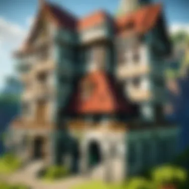 Diverse Building Styles in Minecraft A vast Minecraft landscape showcasing diverse building styles