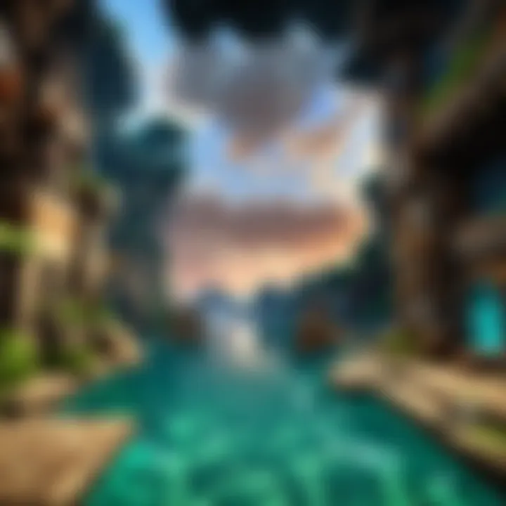 An overview of multiplayer mode in Minecraft with players collaborating