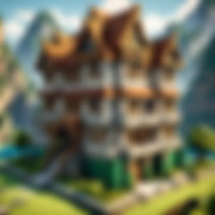 An image depicting a player building a structure in Minecraft.