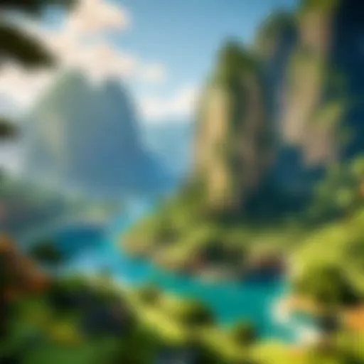 A captivating landscape from Minecraft showcasing diverse biomes.