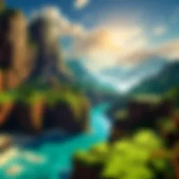 A vibrant landscape showcasing the Minecraft world