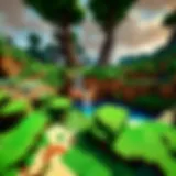 An immersive landscape of Minecraft showcasing diverse biomes