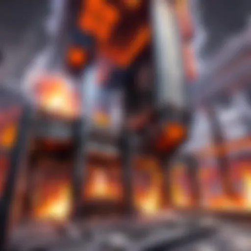 A detailed view of a large smelter setup in Minecraft, showcasing its intricate components and design.