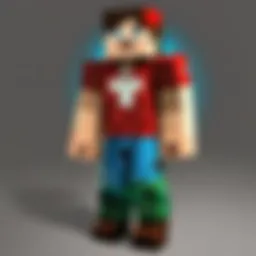 A vibrant Minecraft character showcasing custom skin design