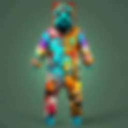 Colorful Minecraft onesie showcasing iconic game elements