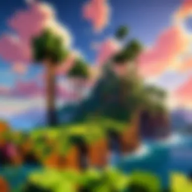 Vibrant Minecraft Landscape Stunning Minecraft landscape wallpaper showcasing vibrant scenery and biomes.